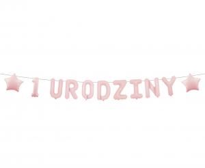 Girlanda papierowa "1 URODZINY", różowa, 1,5 m. Girlanda papierowa "1 URODZINY", różowa, 1,5 m.