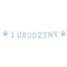 Girlanda papierowa "1 URODZINY", niebieska, 1,5 m