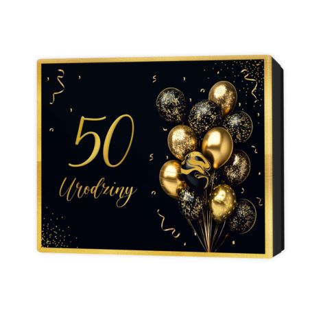 Pudełko prezentowe na 50 Urodziny czarno złote