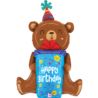Balon foliowy Grabo 34'', Happy Birthday Miś
