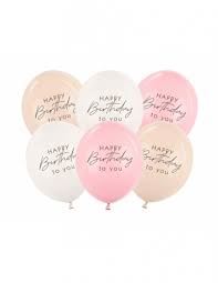 Balony 30 cm, Happy Birthday, mix różowy