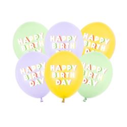 Balony 30 cm, Happy Birthday, mix