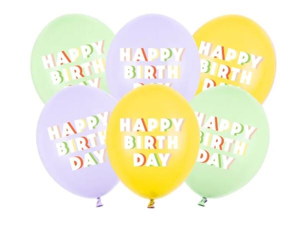 Balony 30 cm, Happy Birthday, mix Balony 30 cm, Happy Birthday, mix