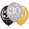 Balony lateksowe 30 Lat Sparkling Birthday 6szt.