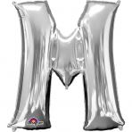 Balon foliowy Litera "M" srebrny 81x83 cm