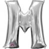 Balon foliowy Litera "M" srebrny 81x83 cm