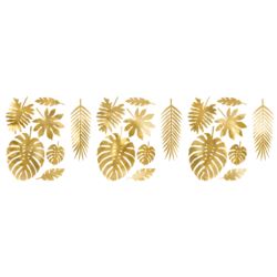 Dekoracje Aloha - Liście tropikalne, złoty