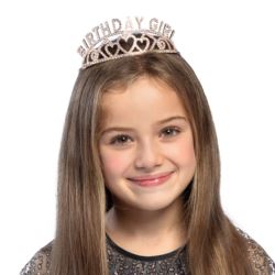 Metalowa tiara Birthday Girl różowe złoto