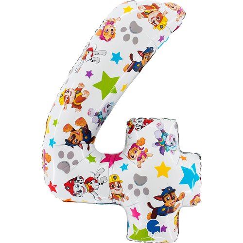 Balon Foliowy Grabo 26'', Paw Patrol cyfra 4 Balon Foliowy Grabo 26'', Paw Patrol cyfra 4