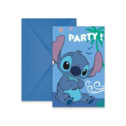 Zaproszenia z kopertami Stitch 6 szt.