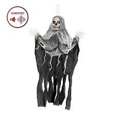 Dekoracja Halloween wiszący Kościotrup dzwiękowy