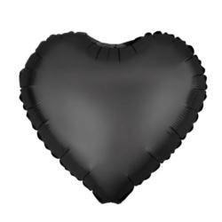 Balon foliowy Serce matowy czarny 18"