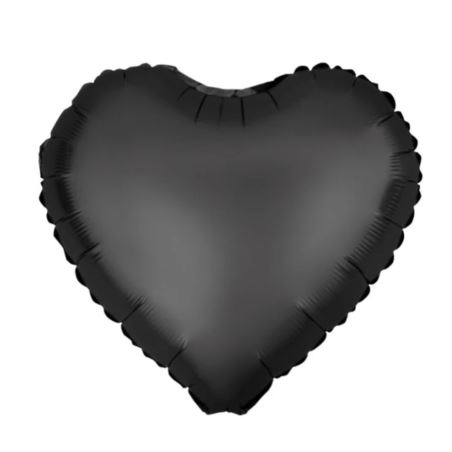 Balon foliowy Serce matowy czarny 18"