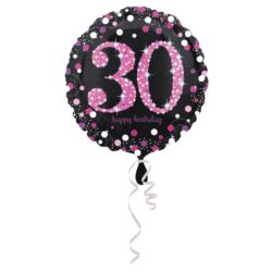 Balon foliowy "30" Uroczysto - różowy 43 cm