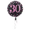 Balon foliowy "30" Uroczysto - różowy 43 cm