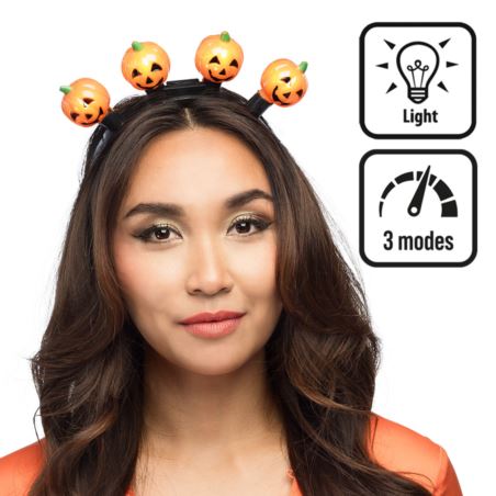 Opaska LED do włosów na Halloween z dynią