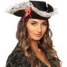 Kapelusz piratki z koronką i kokardkami
