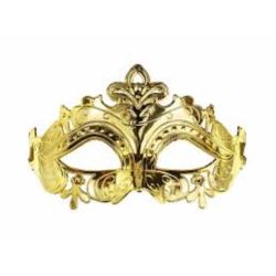 Maska karnawałowa, 17x9 cm, ciemny złoty