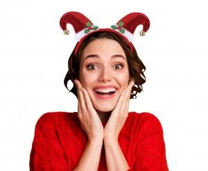 Opaska "Czapeczki Mikołaja z dzwoneczkami"