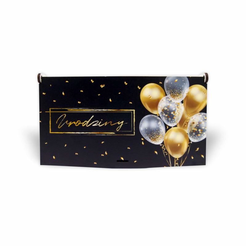 Pudełko drewniane z okazji urodzin na banknoty zło