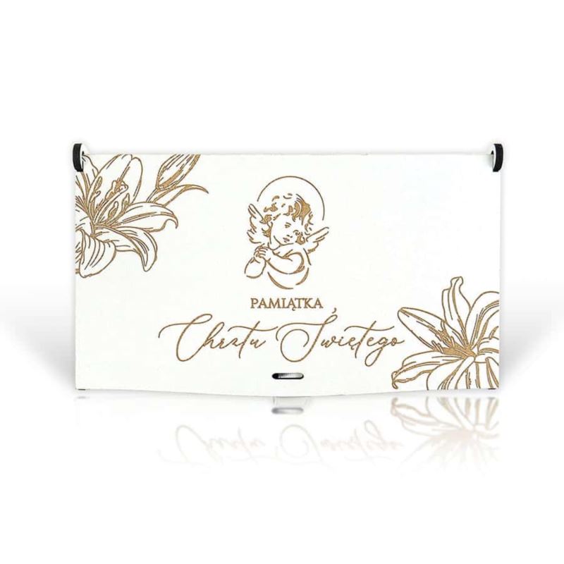 Pudełko mini drewno Chrzest naturalne