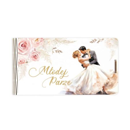 Pudełko mini drewno Ślub kwiaty