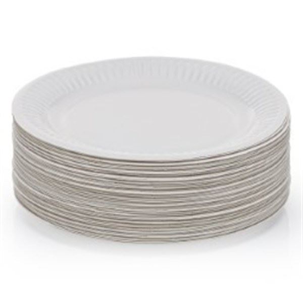Talerze papierowe 18cm białe 100 sztuk