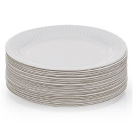 Talerze papierowe 18cm białe 100 sztuk