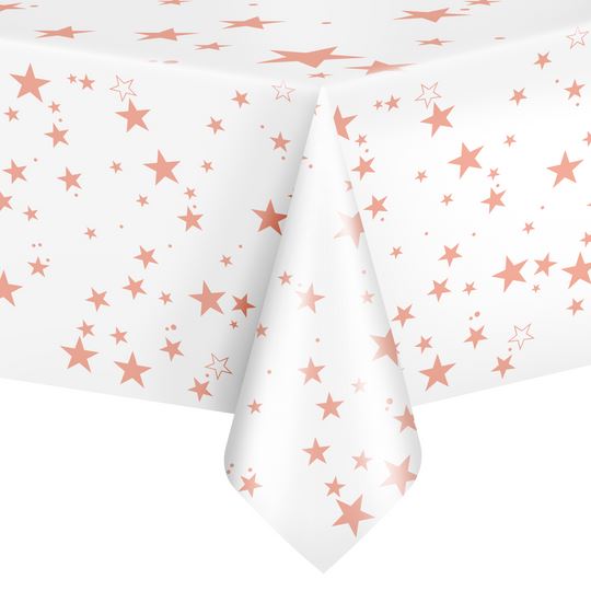 Obrus w gwiazdki rose gold 137x274cm