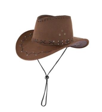 Kapelusz kowbojski zamszowy brązowy