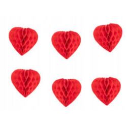 Girlanda Serca honeycomb czerwona 9x150cm