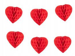 Girlanda Serca honeycomb czerwona 9x150cm