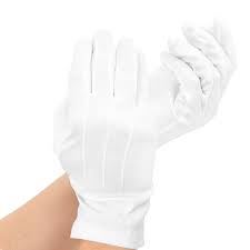 Rękawiczki białe z przeszyciami 23 cm