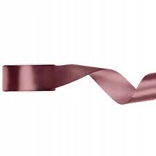 Tasiemka satynowa, ciemny brudny róż, 25mm/25m