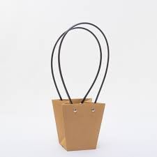 Torebka na kwiaty kraftowa 12/8/12,5 cm. natura