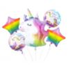 Balony foliowe - zestaw Jednorożec, 5 szt.