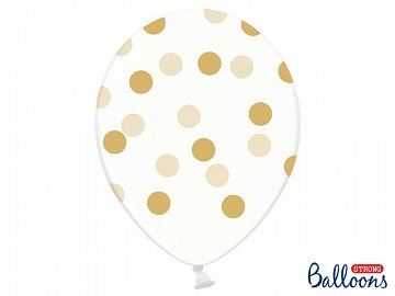 Balony 30 cm, Kropki Crystal Clear, 6 szt.