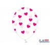 Balony 30 cm, Serduszka Crystal Clear, 6 szt.
