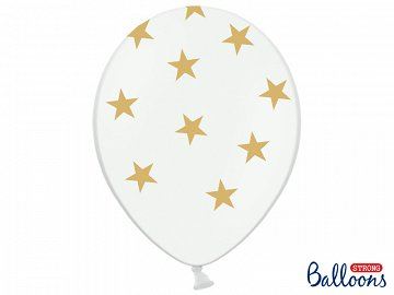 Balony 30 cm,Gwiazdki,Pastel Pure White,6 szt.