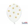 Balony 30 cm,Gwiazdki,Pastel Pure White,6 szt.
