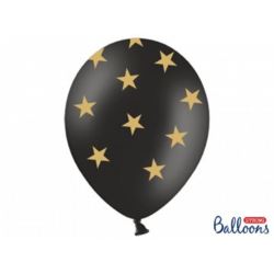 Balony 30 cm Gwiazdki Pastel Black, 6 szt.