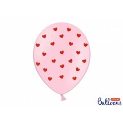 Balony 30 cm, Serca, Pastel Baby Pink
