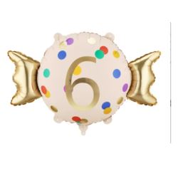 Balon foliowy Cukierek ''6'', 61x37 cm