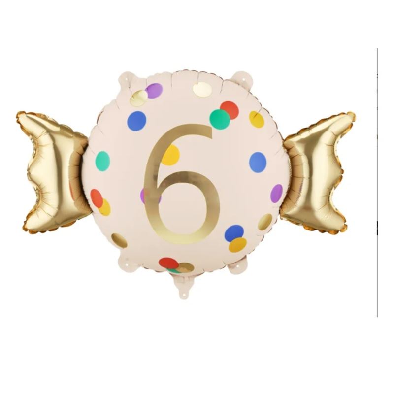 Balon foliowy Cukierek ''6'', 61x37 cm