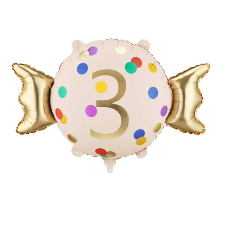 Balon foliowy Cukierek ''3'', 61x37 cm