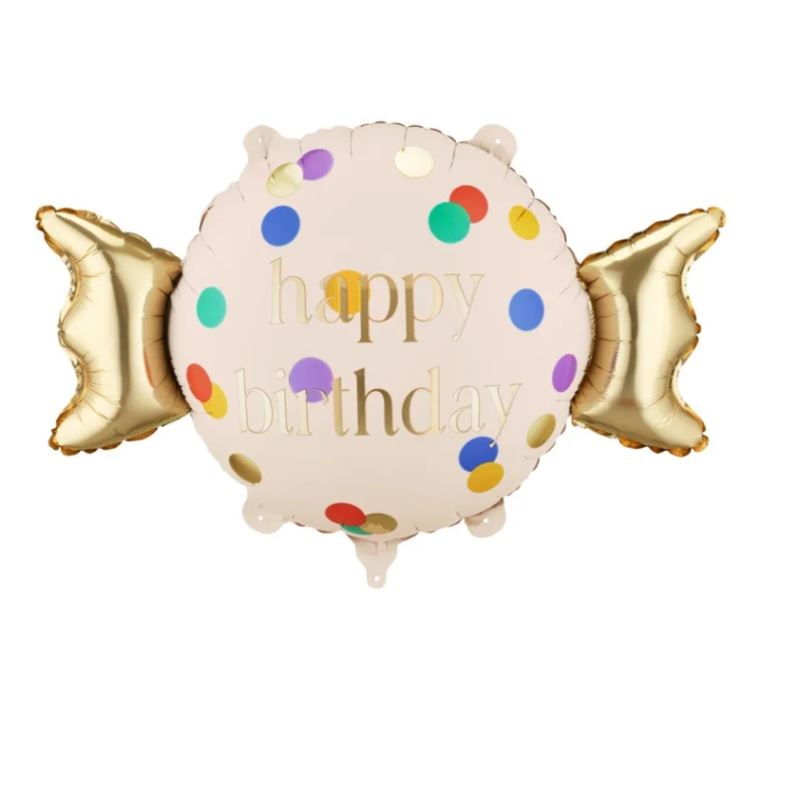 Balon foliowy Cukierek Happy Birthday, 61x37 cm