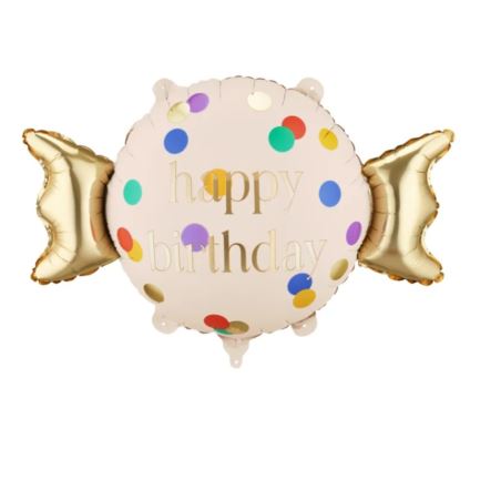 Balon foliowy Cukierek Happy Birthday, 61x37 cm