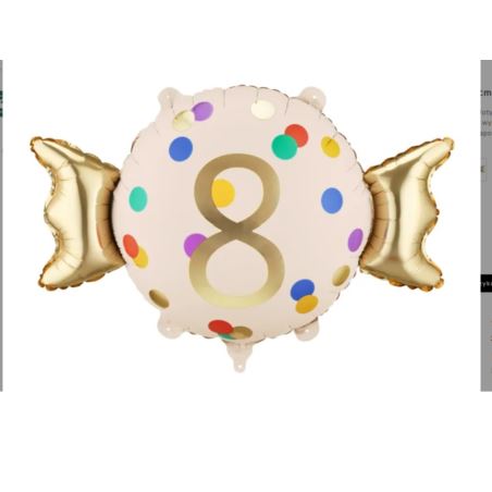 Balon foliowy Cukierek ''8'', 61x37 cm