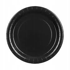 Talerzyki papierowe, czarny, 23cm