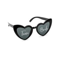 Okulary serduszka z napisem ''Team Bride'', czarny